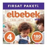 Elbebek Elite No:4 Maxi 180 Adet Bebek Bezi