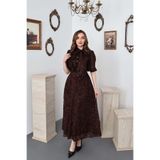 Elbee Fashion Woman Kahve Fiyonklu Elbise