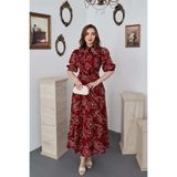 Elbee Fashion Woman Kırmızı Fiyonklu Elbise