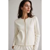 Elbikom İnce Dokulu Mevsimlik Oversize Premium Kumaş Basic Ceket Ekru