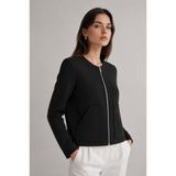 Elbikom İnce Dokulu Mevsimlik Oversize Premium Kumaş Basic Ceket Siyah