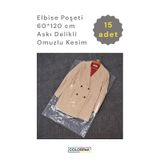 Elbise Poşeti Askı Delikli Omuzlu Şeffaf Hurç 15'li 60 x 120 CM