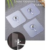 Elbise Pratik 1 Adet Güçlü Yapışkanlı Duvar Vidası Matkap Delme - Elbise Çervece Askısı Çivi Cn - 0 - Beyaz
