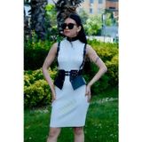 Elbise, TShirt ve Gömlek Üzeri Deri Şık Kemer ve Choker Takım