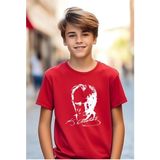 Elbiseciniz 23 Nisan 29 Ekim 10 Kasım 19 Mayıs Gösteri Kostüm Atatürk Baskılı Kırmızı Çocuk T-Shirt/tişört - 4
