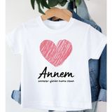 Elbiseciniz Anneler Günü Özel Anneler Günü Kutlu Olsun Baskılı Tişört/t-Shirt - 8 Yaş - 001-Beyaz
