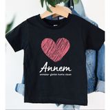 Elbiseciniz Anneler Günü Özel Anneler Günü Kutlu Olsun Baskılı Tişört/t-Shirt - 8 Yaş - 001 Siyah