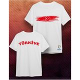Elbiseciniz Milli Takım Euro 2024 Tasarımlı Türkiye Yazılı T-Shirt -Milli Takım Tişört - Beyaz - XL