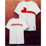 Elbiseciniz Türkiye Futbol Milli Takım Euro 2024 Tasarımlı T-Shirt -Milli Takım Tişört - Beyaz - XL