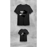 Elbiseciniz Unisex Bisiklet Yaka Keep It Simple Baskılı Siyah T-Shirt - 12