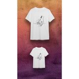 Elbiseciniz Unisex Bisiklet Yaka Kısa Kol Baba Oğul Kombin Baskılı Pamuklu T-Shirt - Beyaz - XL