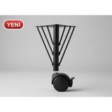 elbse store Metal Gövde Frenli Tekerlekli Masa Ayağı,akıllı Sehpa Ayağı, Sihirli Sehpa Ayağı 4 Adet 360° 20 cm Masa Ayagıgüçlendirilmişteker - Siyah - 4 lü