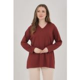 Elçelya Moda Kadın V Yaka Likralı Günlük Mevsimlik Anne Penye Bluz
