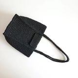 Elchandmade Tığ İşi Örgü Kağıt İp Siyah Çanta Tote Bag