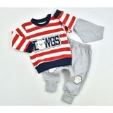 Elci Baby 6627LG Çizgili Köpekcik Kırmızı Eşofman Takımı - 9 Ay - Basic