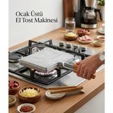 Elçi Home Iç Dış Teflon Ocak Üstü El Tost Tavası- Kamp Teflon Tost Izgara Tavası (23X17CM)