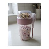elciavmm Yoğurt Müsli Taşıma Kabı 500+200 ml - Kaşık Çatallı Yulaf, Yemek, Yoğurt, Müsli Taşıma Kabı, Saklama Kabı - Elçi Home