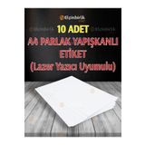 elçinbirlik 10lu Lazer Yazıcılara Uygun Yapışkanlı Parlak Kuşe Etiket A4 Sticker
