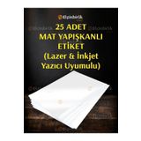 elçinbirlik Mat Etiket Yapışkan 25 adet Kartuşlu Mürekkepli Tüm Yazıcılara Uygun Yapışkanlı Mat Etiket Yapışkan
