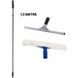 Elcy 1, 5 Metre Telekopik Uzayabilen Metal Sap 35 cm Cam Peluş ve Cam Çekçeği - Beyaz