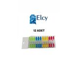 Elcy 12 Adet Çamaşır Mandalı İz Bırakmaz 12`Li İp Mandalı