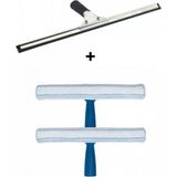 Elcy 45 cm Cam Silme Aparatı Metal Çekçek ve 2 Adet 45 cm Cam Peluş - Siyah