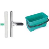 Elcy Cam Temizleme Seti 35 cm Çekçek 35 cm Peluş Camcı Kovası - Açık Gri