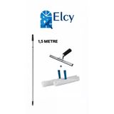 ELCY Cam Temizlik Seti 1,5 Metre Teleskopik Uzayabilen Metal Sap -35 Cm Cam Çekçeği ve 2 ADET Peluş