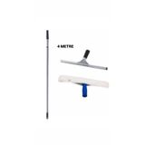 ELCY Cam Temizlik Seti 4 Metre Teleskopik Uzayabilen Metal Sap 35 Cm Cam Peluş Ve Cam Çekçeği