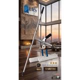 ELCY -Cam Temizlik Seti 9 Metre Teleskopik Uzayabilen Metal Sap - 35 Cm Cam Çekçeği ve 2 ADET Peluş