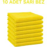 Elcy Mikrofiber Temizlik Bezi 10'lu 40X40 Mutfak Yer Banyo Temizleme Bezi Havlu Bez Sarı Renk