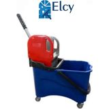Elcy Tek Kovalı Plastik Temizlik Arabası - Renkli