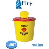Elcy Tıbbi Atık Kutusu Kesici Delici Atık 30 Litre 1 Adet - Sarı