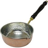 Elden Eve Bakır Bakır Sos & Tereyağı Tavası Kalın Bakır 13CM - Ahşap Saplı