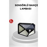 Eldenör 100 LED Güneş Enerjili Bahçe Lambası – PIR Sensörlü IP65 Su Geçirmez Dış Mekan Aydınlatma