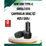 Eldenör 3A Güç Kapasiteli USB & Type-C Çakmaklık Şarj Adaptörü