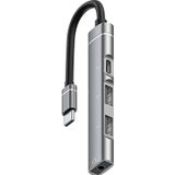 Eldenör ALLY 4in1 Type-C+3.5mm+USB Girişli Çoğaltıcı Adaptör Çevirici Hub-(5775)