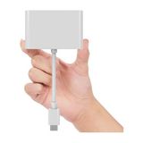 Eldenör Ally 4K Type C HDMI Görüntü Aktarıcı 3 In1 Şarj USB Çıkışlı KABLO-(5775) - Gümüş