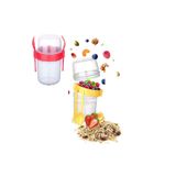 Eldenör Çift Hazneli - Çatal Kaşıklı Portatif Müsli -atıştırmalık Kabı 500 Ml