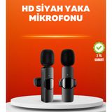 Eldenör Çift Mikrofonlu Kablosuz Kayıt Seti iPhone Uyumlu Mini Mikrofon