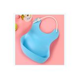 Eldenör ® Çocuk Bebek Mama Önlüğü Dökülme Engelleyici Bükülebilir Mavi