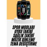 Eldenör M6 Akıllı Bileklik Siyah Adımsayar Spor Takibi Android ve İOS Uyumlu