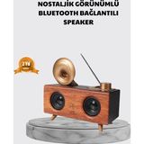 Eldenör Nostaljik Gramofon Bluetooth Hoparlör – Fm Radyo + USB + Sd Kart Destekli