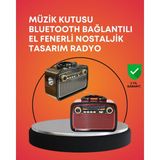 Eldenör Nostaljik Radyo Görünümlü Bluetooth Hoparlör – Fm/am Yayın, Kablosuz Bağlantı, Şarj Edilebilir
