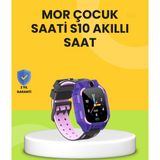 Eldenör S10 Akıllı Çocuk Saati Mor Tasarım Adımsayar ve Alarm Fonksiyonlu