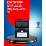 Eldenör Solar Enerjiyle Çalışan IP65 Su Geçirmez 20 LED Duvar Lambası