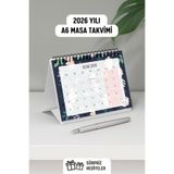 Eldesen Tasarım 2026 Masa Takvimi Spiralli A6 (15x12cm) Orta Boy / Resmi Tatiller ve Hafta Sonları / 12 Aylık