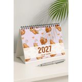 Eldesen Tasarım 2027 Masa Takvimi Spiralli A5 21x16 cm 1 Adet Renkli Büyük Boy Kullanışlı Tasarım