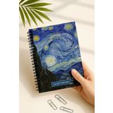 Eldesen Tasarım Günlük Planlayıcı A5 Defter, Notlar, Yapılacaklar, Esnek Karton Kapaklı, 100 Günlük, Yıldızlı Gece