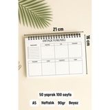 Eldesen Tasarım Haftalık Planlayıcı A5 Defter, Esnek İnce Karton Kapaklı, 1 Yıllık Planlayıcı, Arılı